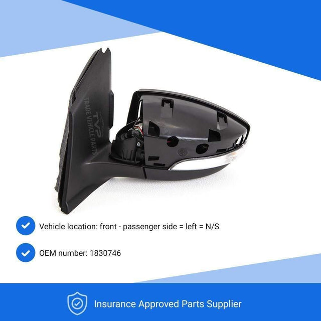 Fits Ford Kuga 2013- Door Mirror Heated Electric Power Fold Primed Cover W/Indicator & Puddle Lamp Passenger Side - image 2