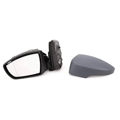Fits Ford Kuga 2013- Door Mirror Heated Electric Power Fold Primed Cover W/Indicator & Puddle Lamp Passenger Side - tradevehicleparts.co.uk