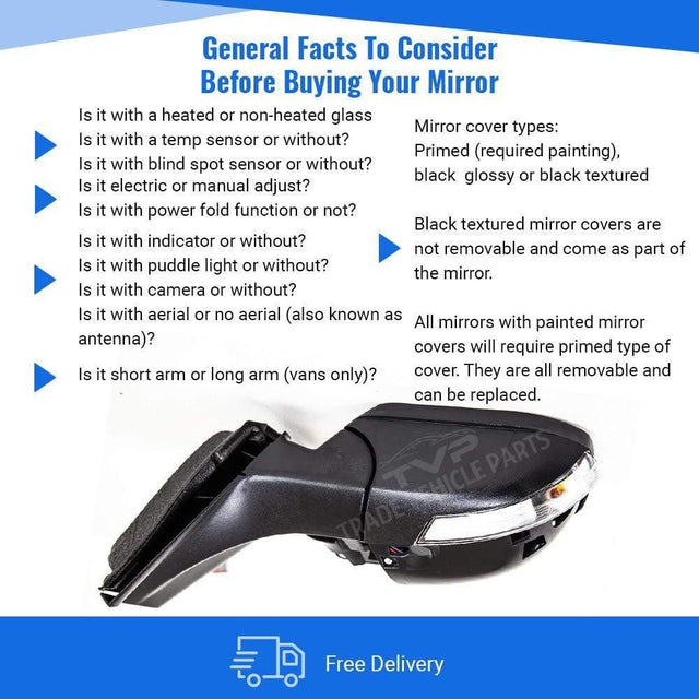Fits Ford Mondeo 2010-2014 Door Wing Mirror Heated Electric Primed Right Power Fold 8 Pins - image 4