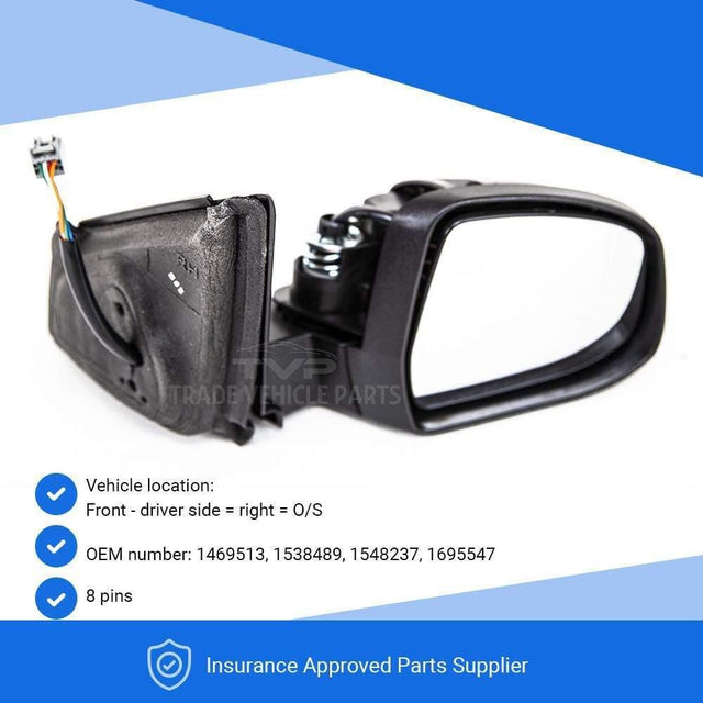 Fits Ford Mondeo 2010-2014 Door Wing Mirror Heated Electric Primed Right Power Fold 8 Pins - image 3