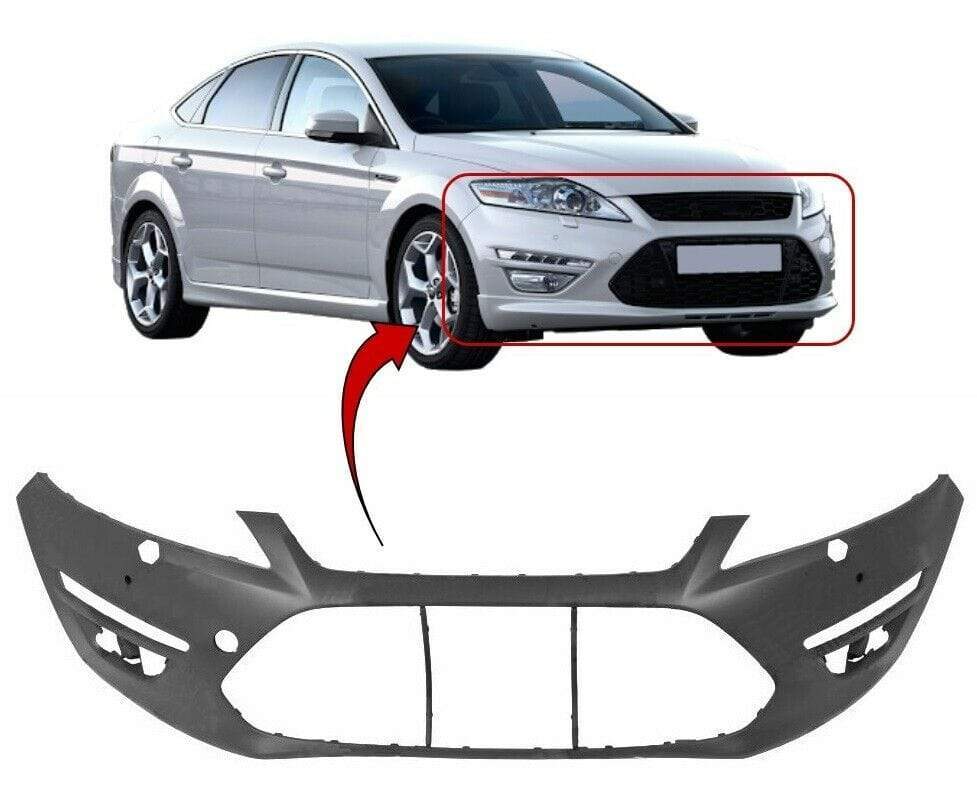 Ford Mondeo 2011-2014 Front Bumper Primed With Wash Jet & Sensor Holes 