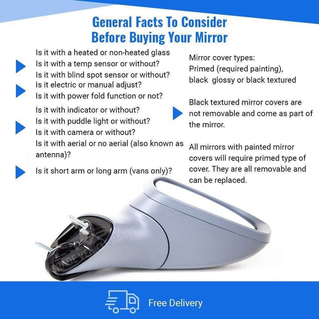 Fits Ford Mondeo 2015-2019 Door Wing Mirror E/H With Indicator Primed Driver Side - image 4