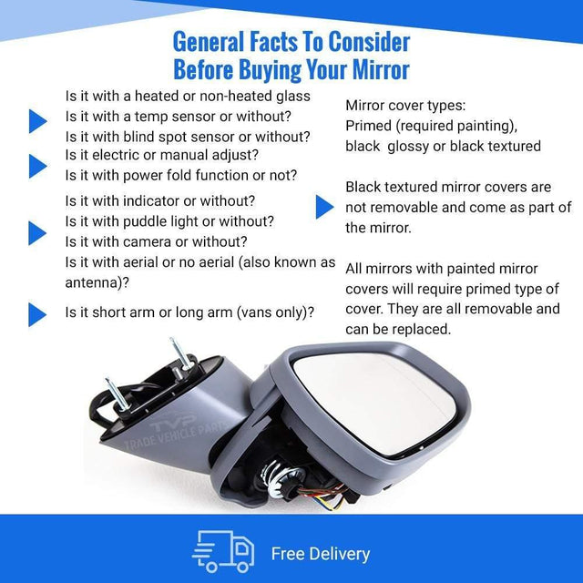 Fits Ford Mondeo 2015-2019 Door Wing Mirror E/H With Indicator Primed Passenger Side - image 3