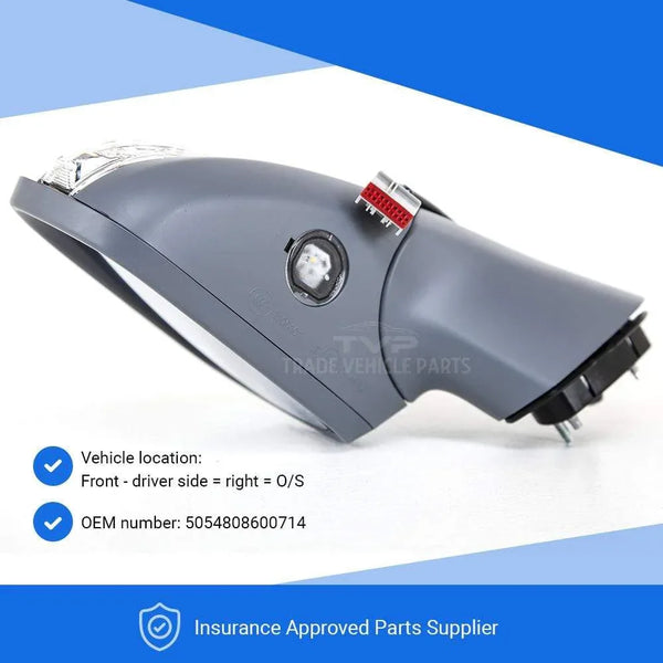 Fits Ford Mondeo 2015-2019 Door Wing Mirror Electric Heated Power Fold With Indicator Puddle Lamp & Temp Sensor Primed Driver Side