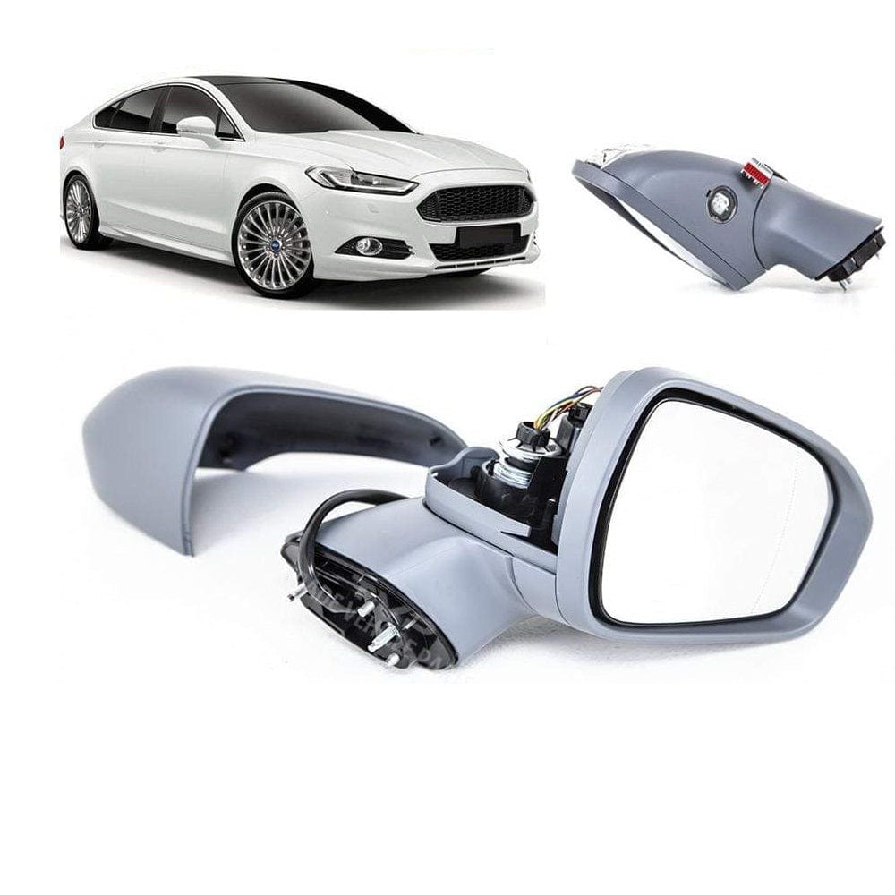 Ford Mondeo 2015-2019 Door Wing Mirror Electric Heated Power Fold With Indicator Puddle Lamp & Temp Sensor Primed Driver Side