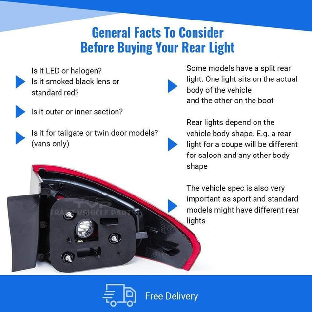 Fits Ford Mondeo Hatchback 2010-2014 Rear Light Lamp Outer Section Led Passenger Side - image 4