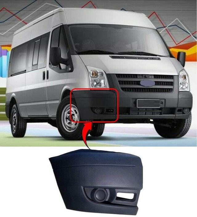 Fits Ford Transit 2006-2014 Front Bumper Corner End Driver Side No Fog Lamp Hole Mat Grey Textured - image 2