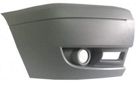 Ford Transit 2006- Front Bumper Corner End Driver Side With Fog Light Hole Mat Gray Textured