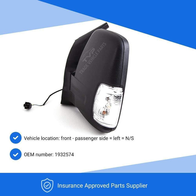 Fits Ford Transit 2014- Door Wing Mirror Manual Black Textured Clear Indicator Left Side - image 2