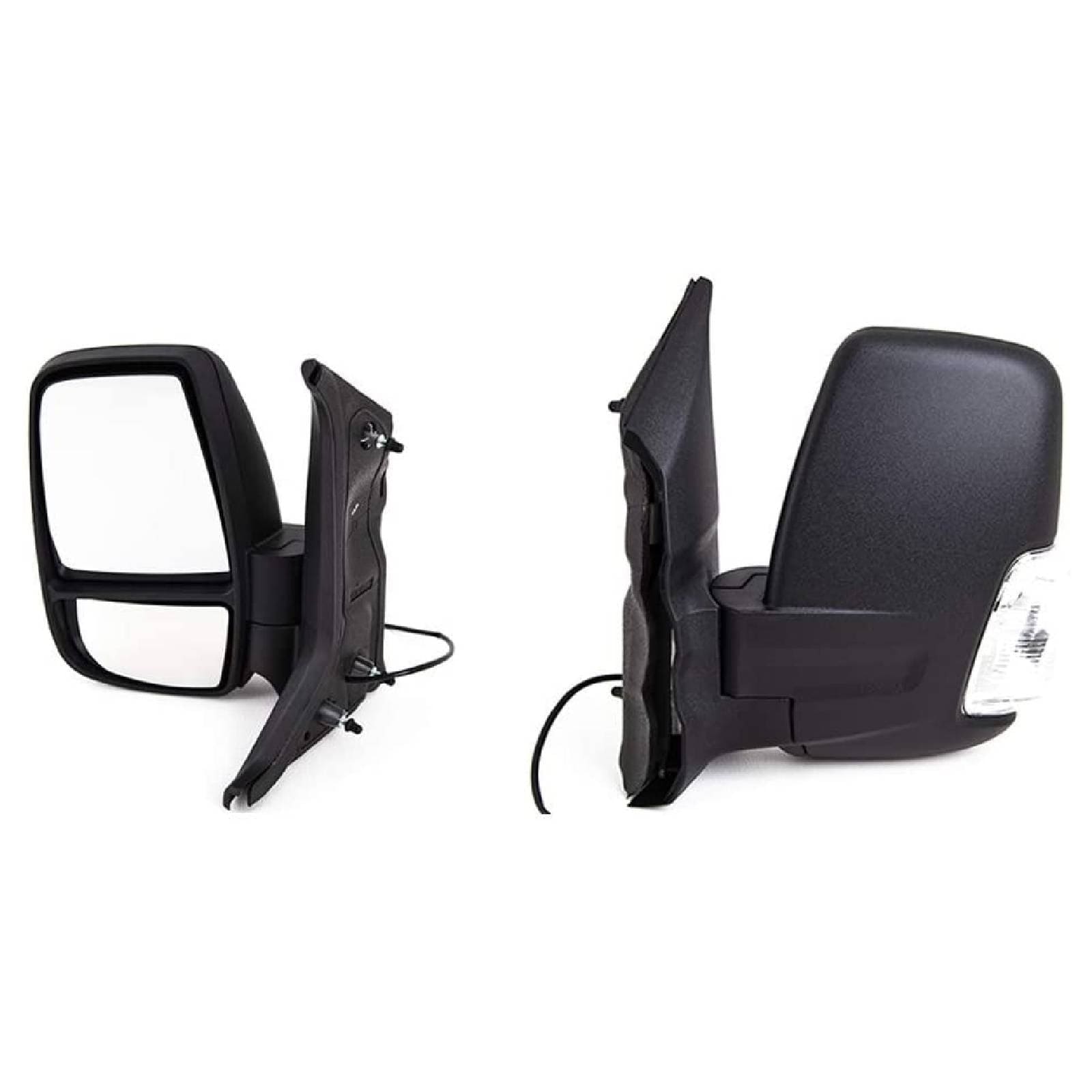 Ford Transit 2014- Door Wing Mirror Manual Black Textured Clear Indicator Left Side