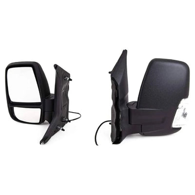 Fits Ford Transit 2014- Door Wing Mirror Manual Black Textured Clear Indicator Left Side - tradevehicleparts.co.uk
