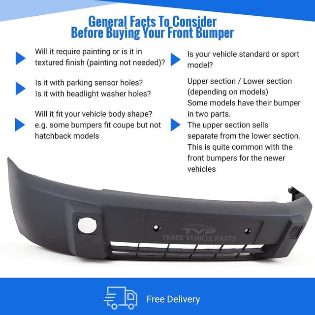 Fits Ford Transit Connect 2003-2006 Front Bumper Without Fog Light Holes - image 4