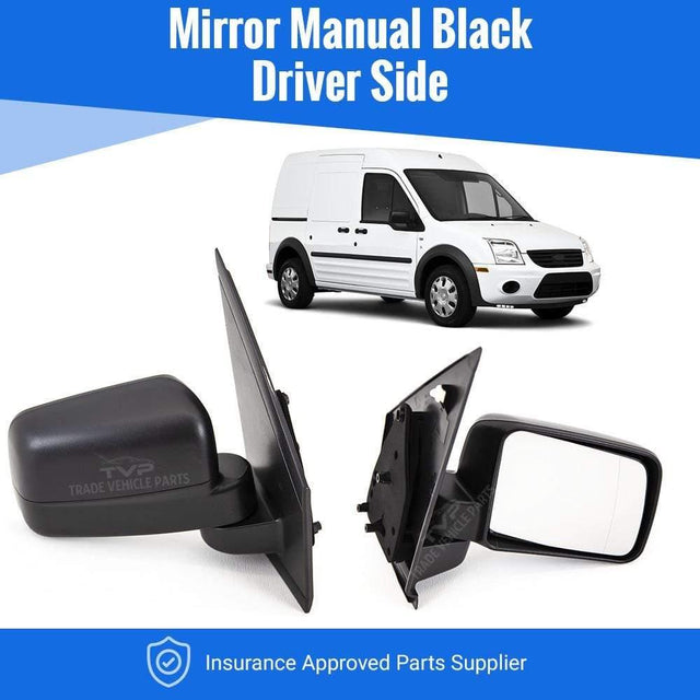 Fits Ford Transit Connect 2009-2013 Door Wing Mirror Manual Black Driver Side - image 2
