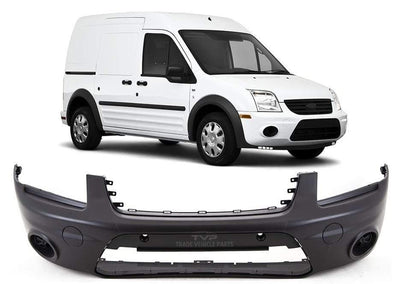 Fits Ford Transit Connect 2009-2013 Front Bumper Black No Fog Light Or Pdc Holes - tradevehicleparts.co.uk