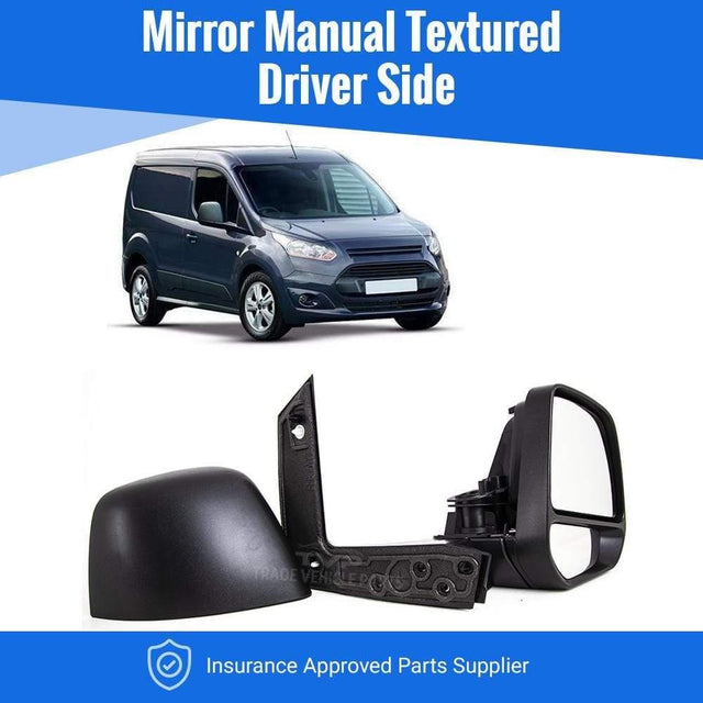 Fits Ford Transit Connect 2014- Door Wing Mirror Manual Textured Driver Side - image 2