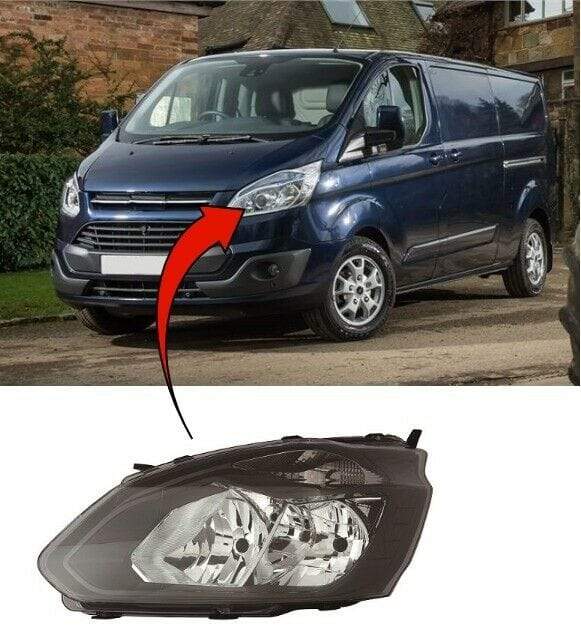 Ford Transit Custom 2012-2018 Headlight Headlamp With Motor Black Type Passenger Side