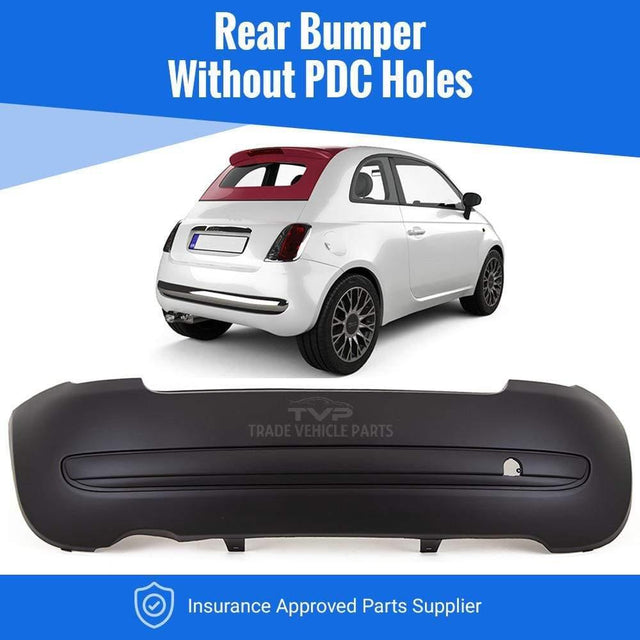 Fits Fiat 500 & 500C 2007-2015 Rear Bumper No Pdc Primed - image 2