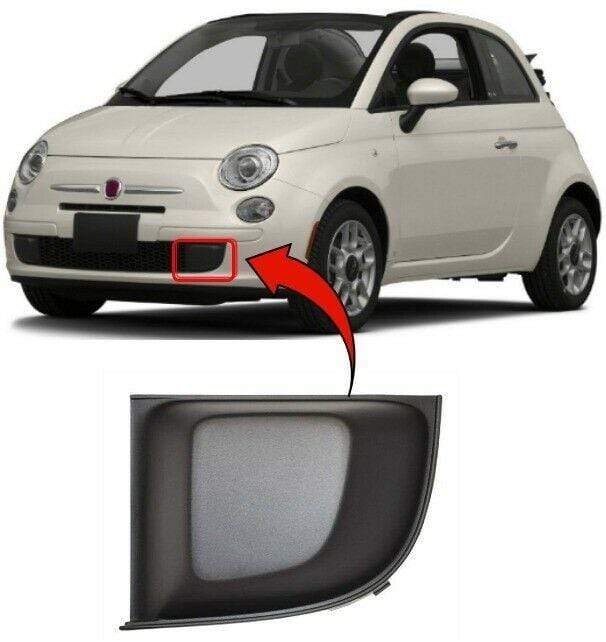FT1290B Fiat 500 Cabriolet 2009-2015 Front Bumper Fog Grille Cover Passenger Side