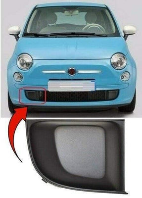 Fits Fiat 500 Hatchback 2008-2015 Front Bumper Fog Grille Cover Driver Side - tradevehicleparts.co.uk