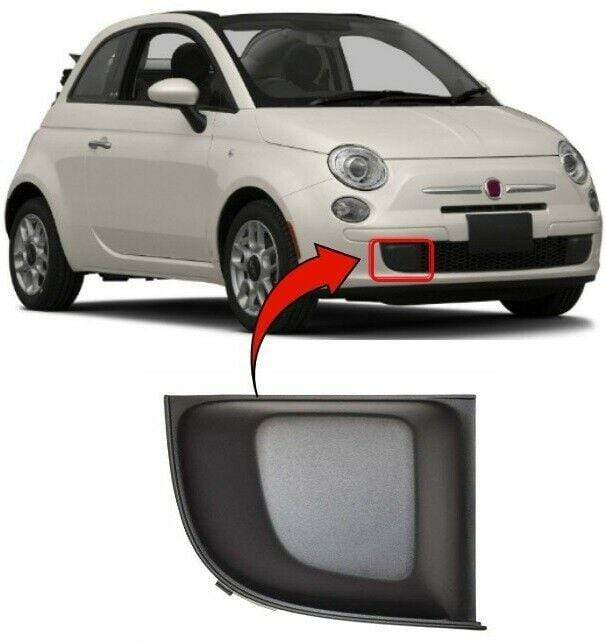 FT1291B Fiat 500 Cabriolet 2009-2015 Front Bumper Fog Grille Cover Driver Side