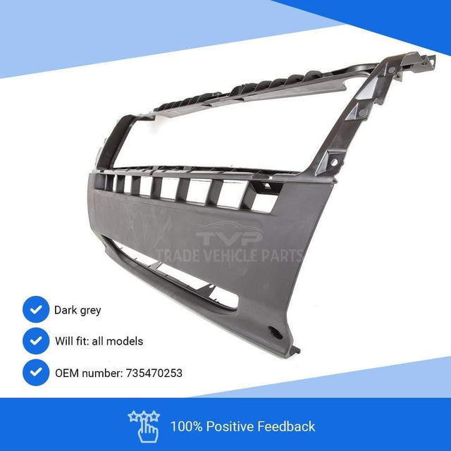 Fits Citroen Relay 2006-2014 Front Bumper Centre Section Dark Gray - image 3