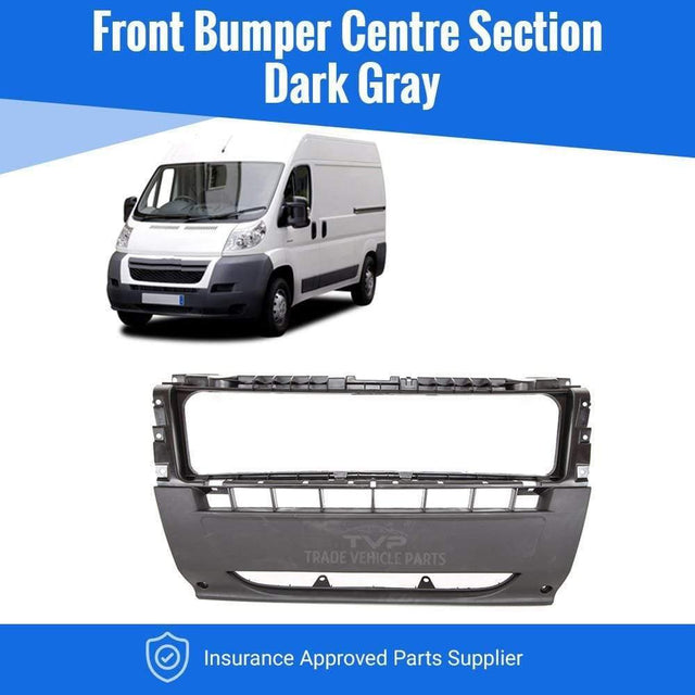 Fits Citroen Relay 2006-2014 Front Bumper Centre Section Dark Gray - image 2