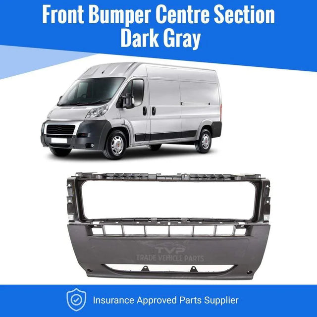 Fits Fiat Ducato 2006-2014 Front Bumper Centre Section Dark Gray - image 2