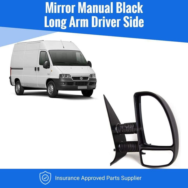 Fits Fiat Ducato 1999-2006 Door Wing Mirror Manual Black Long Arm Driver Side - image 3