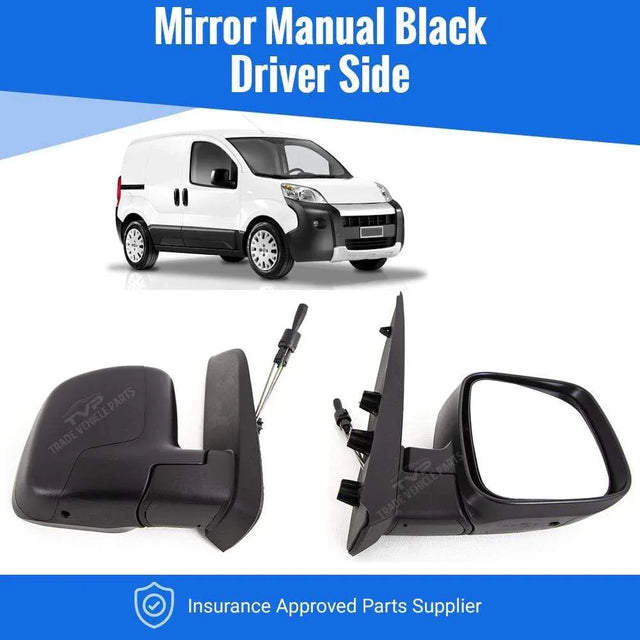 Fits Fiat Fiorino 2008- Door Wing Mirror Manual Black Driver Side - image 2