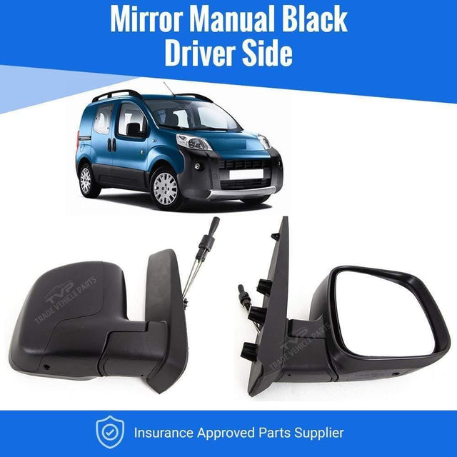 Fits Peugeot Bipper 2008- Door Wing Mirror Manual Black Driver Side - image 2