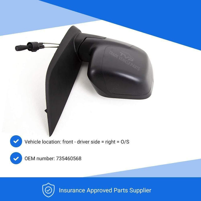 Fits Peugeot Bipper 2008- Door Wing Mirror Manual Black Driver Side - image 3