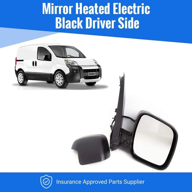 Fits Fiat Fiorino 2008- Door Wing Mirror Heated Electric Black Driver Side - image 2