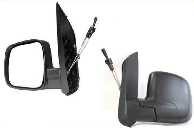 Fits Citroen Nemo 2008- Door Wing Mirror Manual Black Passenger Side - tradevehicleparts.co.uk