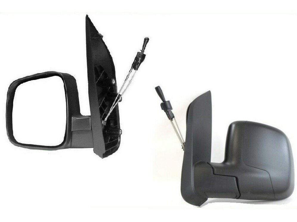 FT4021D Fiat Fiorino 2008- Door Wing Mirror Manual Black Passenger Side