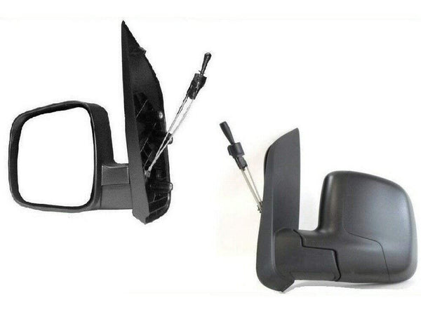 Fits Fiat Fiorino 2008- Door Wing Mirror Manual Black Passenger Side