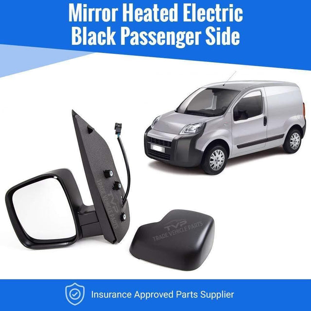 Fits Citroen Nemo 2008- Door Wing Mirror Heated Electric Black Passenger Side - image 2