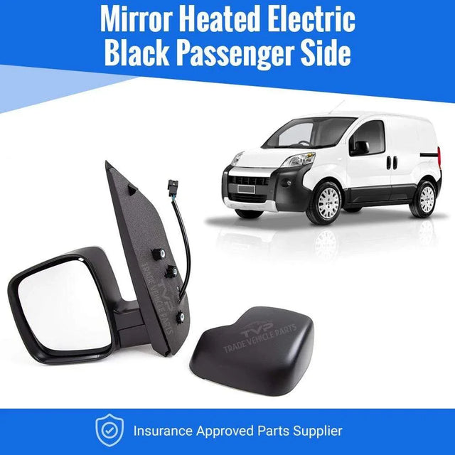 Fits Fiat Fiorino 2008- Door Wing Mirror Heated Electric Black Passenger Side - image 2