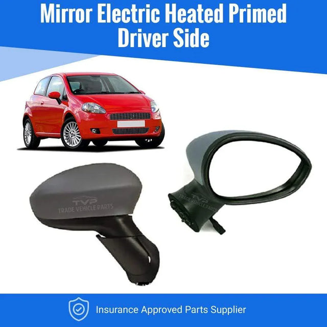 Fits Fiat Grande Punto 2006-2010 Door Wing Mirror Electric Heated Primed Driver Side - image 2