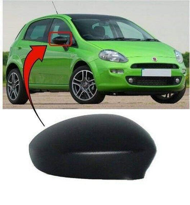 Fits Fiat Punto Evo 2010-2012 Door Wing Mirror Cover Black Driver Side Right - tradevehicleparts.co.uk