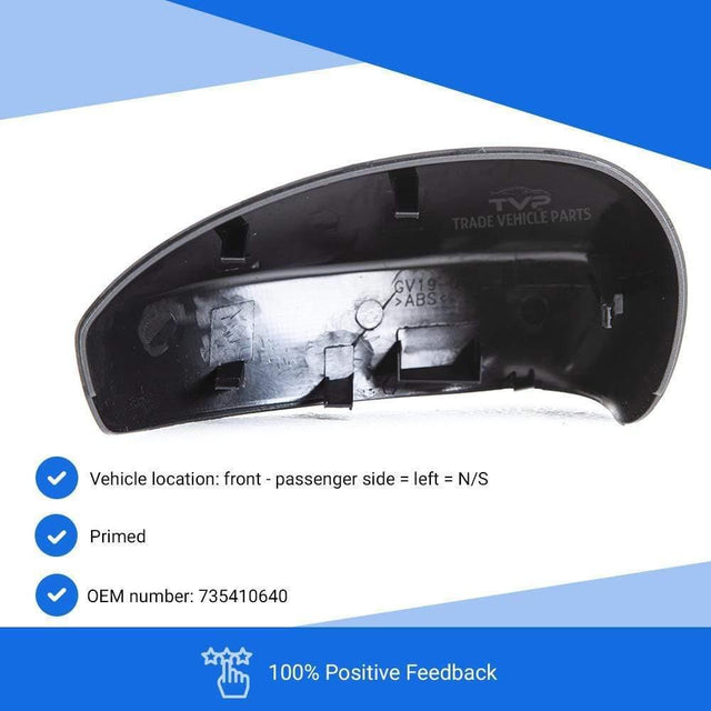 Fits Fiat Punto Evo 2010-2012 Door Wing Mirror Cover Primed Passenger Side - image 2