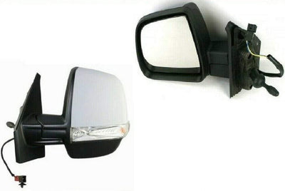 Fits Vauxhall Combo 2012- Door Wing Mirror Manual Primed Single Glass Passenger Side - tradevehicleparts.co.uk