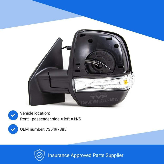 Fits Fiat Doblo 2010-2015 Door Wing Mirror Manual Black W/Ind Twin Glass Passenger Side - image 2