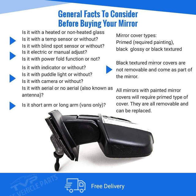 Fits Fiat Doblo 2010-2015 Door Wing Mirror Manual Black W/Ind Twin Glass Passenger Side - image 3