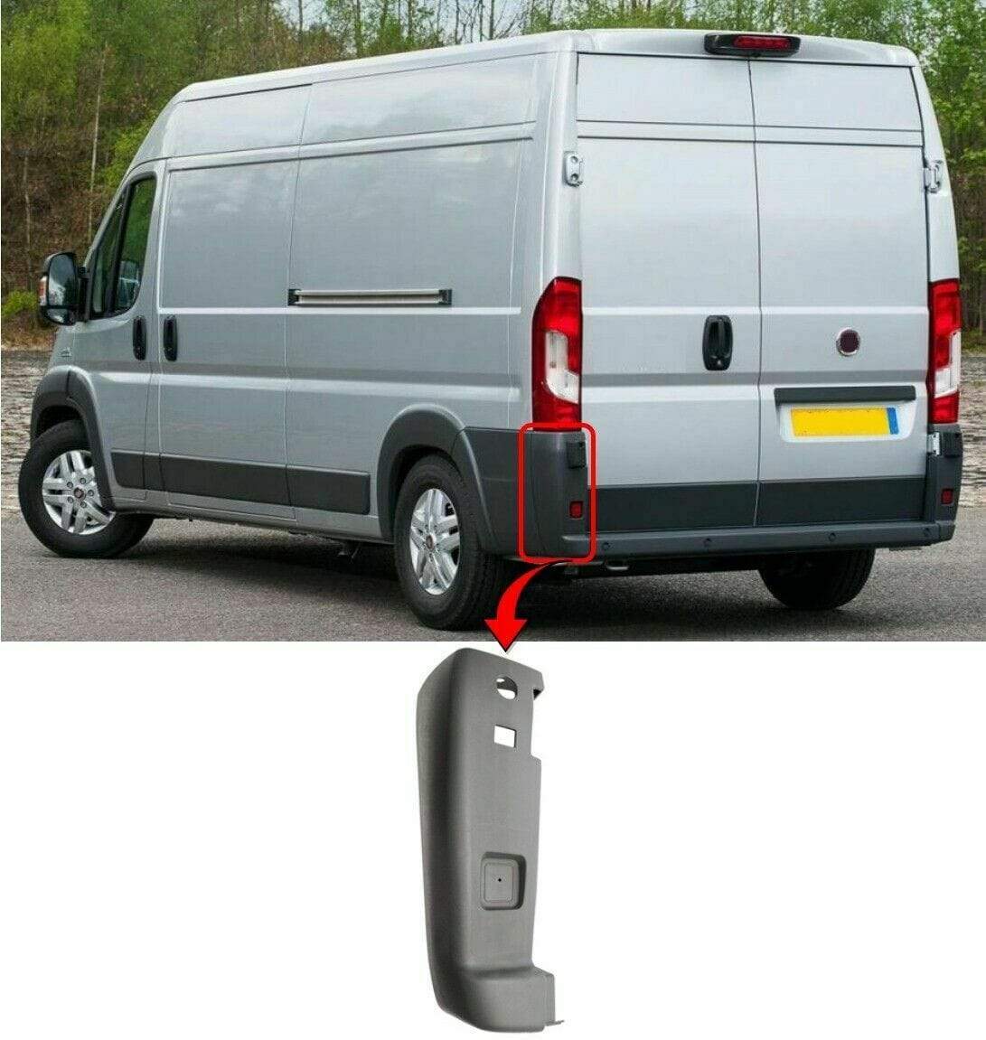 FT5061A Fiat Ducato 2006- Rear Bumper End Corner No Wheel Arch Models Passenger Side