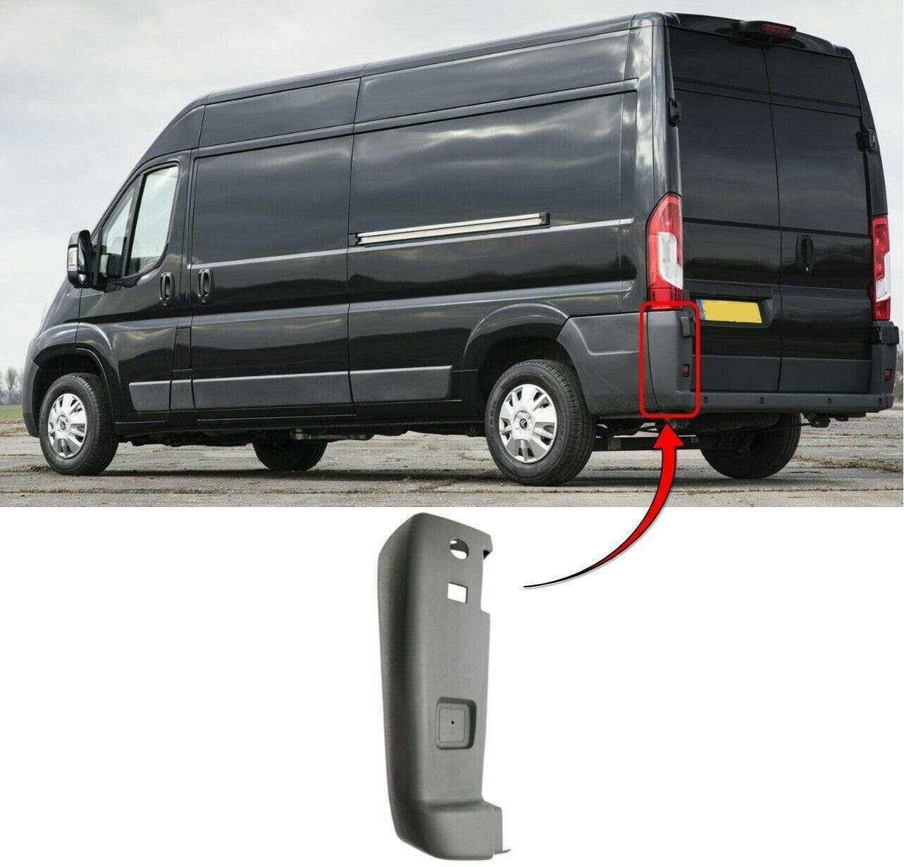 FT5061B Citroen Relay 2006- Rear Bumper Corner No Wheel Arch Models Passenger Side