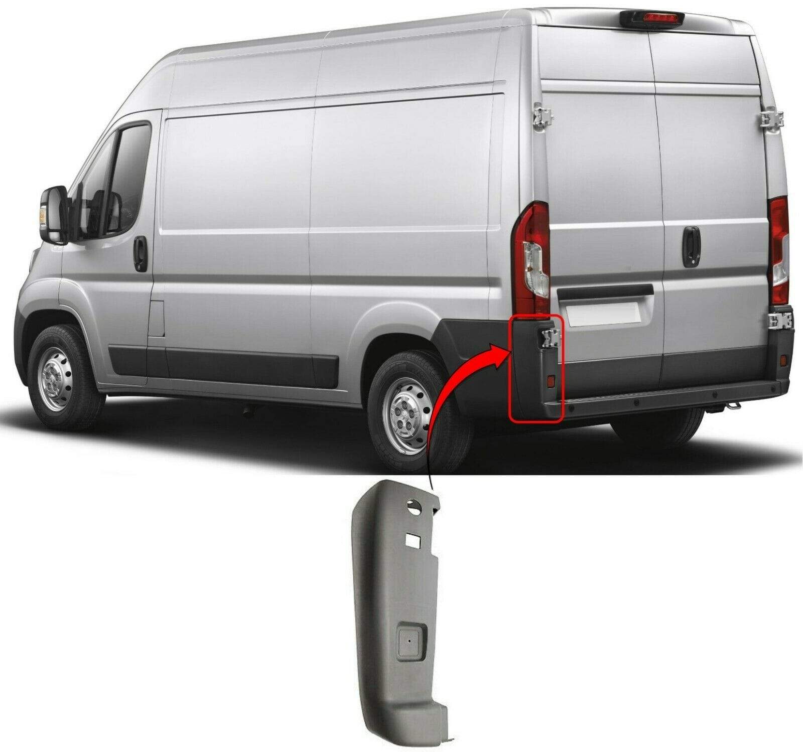 FT5061C Peugeot Boxer 2006- Rear Bumper Corner No Wheel Arch Models Passenger Side