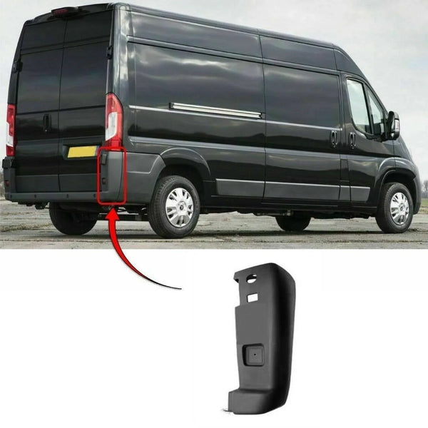 Fits Citroen Relay 2006-2014 Rear Bumper Corner No Wheel Arch Models Driver Side Mat Black