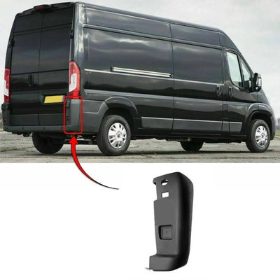 Fits Citroen Relay 2006-2014 Rear Bumper Corner No Wheel Arch Models Driver Side Mat Black - tradevehicleparts.co.uk