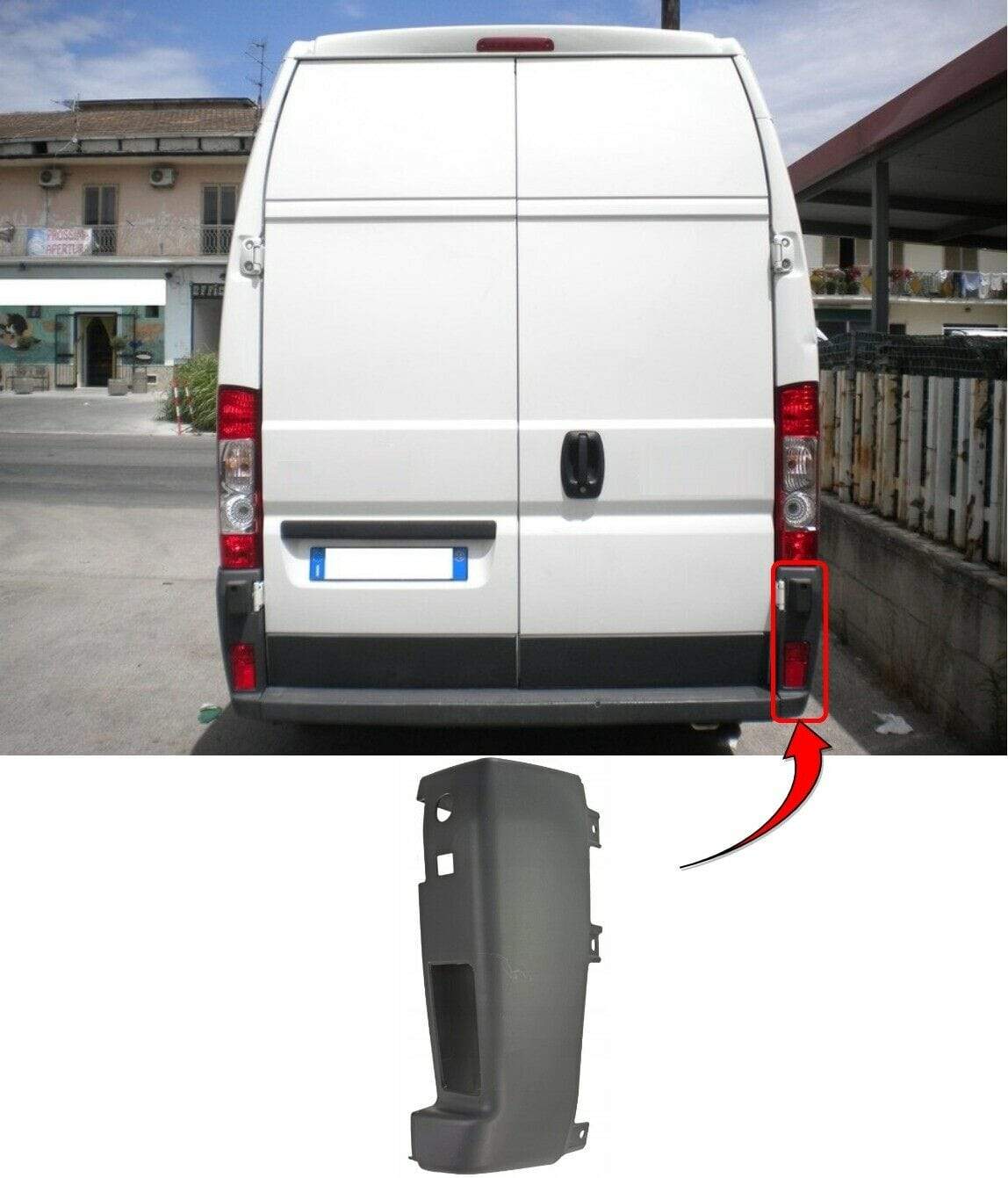 FT5064A Fiat Ducato Maxi 2006- Rear Bumper End Corner For Wheel Arch Models Driver Side