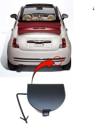 Fits Fiat 500C 2009-2015 Rear Bumper Tow Eye Cover Primed - tradevehicleparts.co.uk